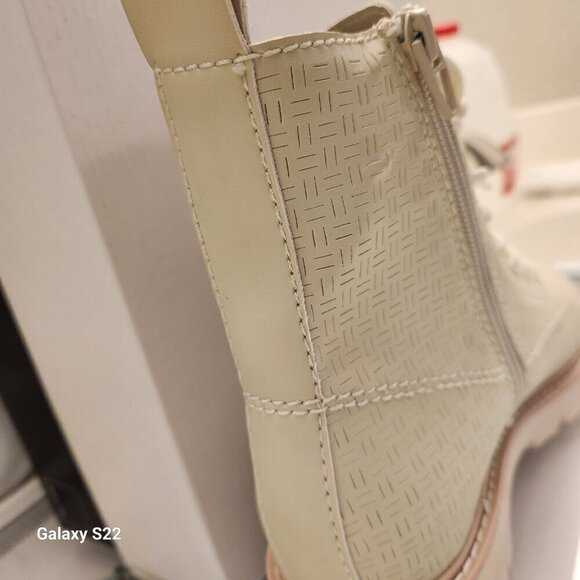 DOLCE VITA Womens Ivory 1" Platform Front Heel Pull-Tab Piker Combat Boots 7.5 M - Picture 6 of 14